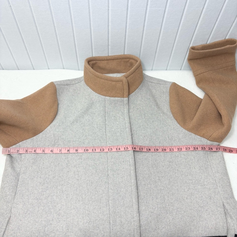 J.Crew Colorblock City Coat Wool Blend  Gray Brown Black Size‎ 22 - Picture 10 of 16